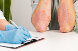 Piel afectada por dermatitis atópica, con enrojecimiento y heridas