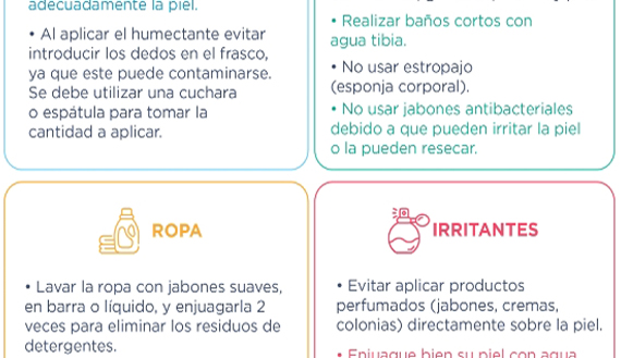 Infogafía sobre cuidado de la piel en pacientes con dermatitis atópica