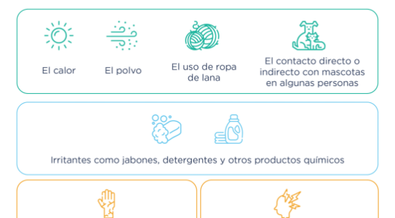 Infografía sobre Factores que empeoran la dermatitis atópica